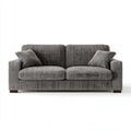 Canapé 2 places gris en velours côtelé polyester 180 x 90 x 85 cm rectangulaire
