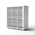 Bibliothèque étagère blanche à 9 cases en MDF mélaminé rectangulaire 90 x 30 x 90 cm