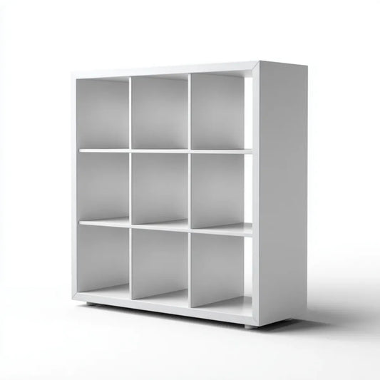 Bibliothèque étagère blanche à 9 cases en MDF mélaminé rectangulaire 90 x 30 x 90 cm