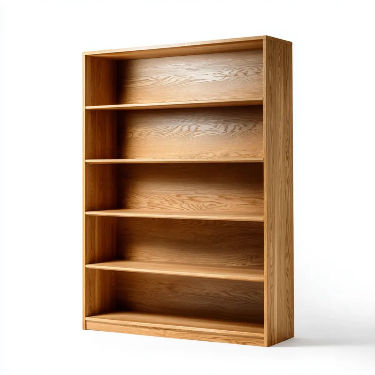 Bibliothèque 5 niches chêne naturel 80 x 30 x 180 cm panneaux MDF plaqués chêne rectangulaire
