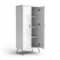 Armoire de rangement à 2 portes blanche 80 x 40 x 180 cm en acier rectangulaire
