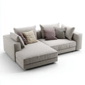 Canapé d'angle avec méridienne gauche gris clair 280 x 170 x 85 cm polyester forme L