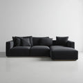 Canapé d'angle droit 4 places noir en polyester 280 x 165 x 85 cm