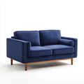 Canapé 2 places bleu marine 160 x 86 x 84 cm polyester aspect velours forme droite