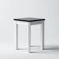 Table d'appoint carrée noire et blanche 45 x 45 x 55 cm en verre trempé et acier