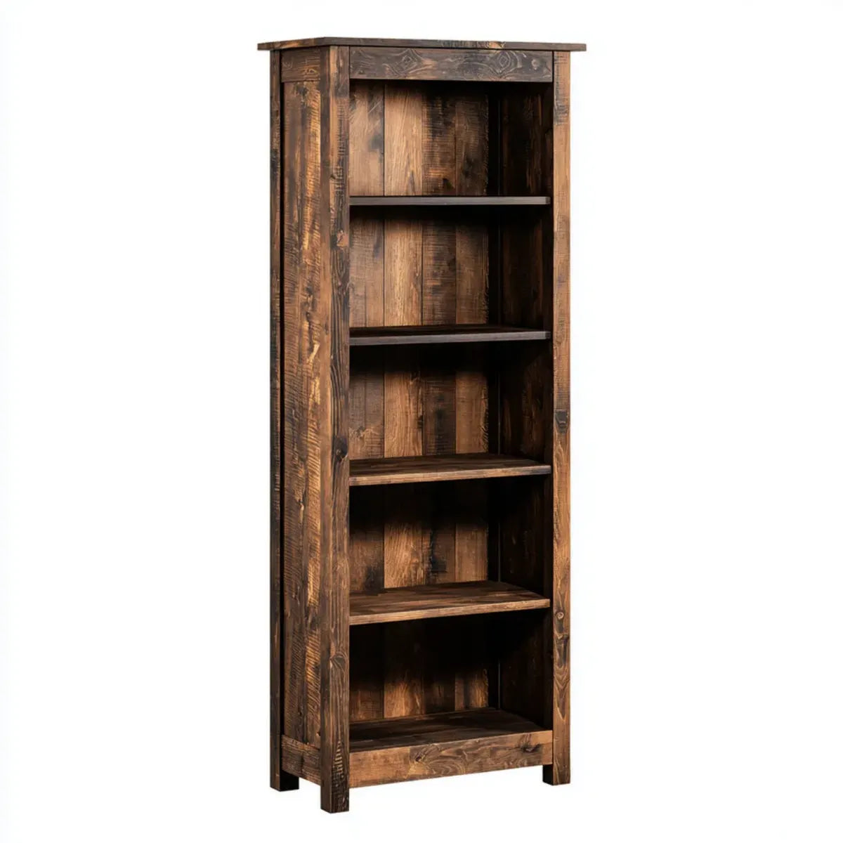 Bibliothèque ouverte brun foncé en pin massif 60 x 30 x 180 cm rectangulaire avec 5 niveaux